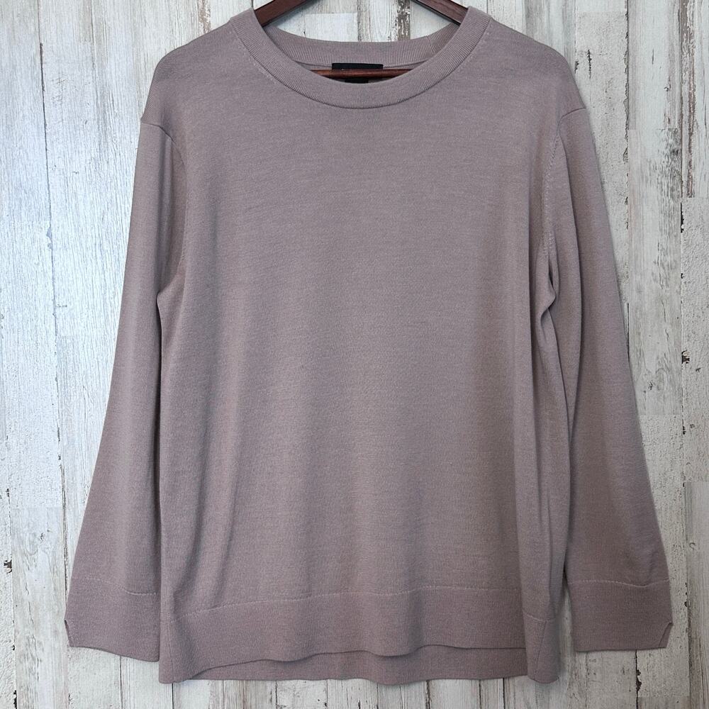 NWOT Club Monaco 100 Fine Merino Wool Sweater Mens XL Taupe Luxury Minimalist